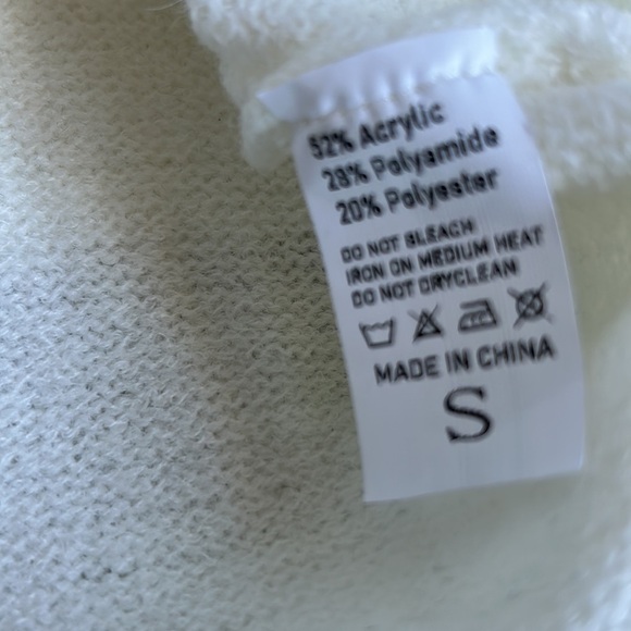 C+D+M patchwork color block knitted sweater gray cream tie in back keyhole - Picture 14 of 15